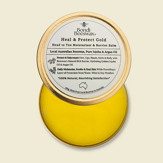 Bondi Beeswax - Heal & Protect Gold Head to Toe Natural Moisturiser & Barrier Balm 100g